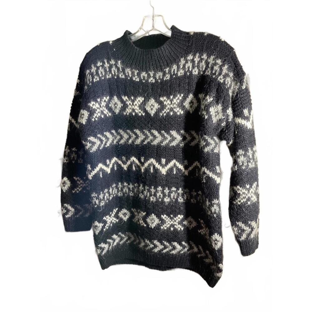 Vintage Y2k 80's/90's Forenza  Sweater with Nordic Pattern - Mohair/ Wool XL